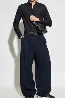 Fendi BLACK Shirt with logo-shaped appliqué