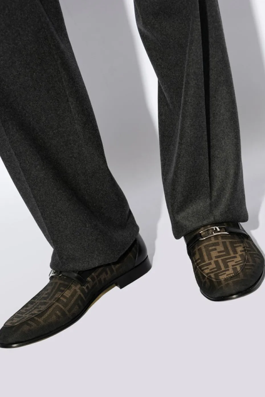 Fendi BLACK Shoes OLock type loafers