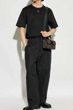 Fendi BLACK T-shirt with logo