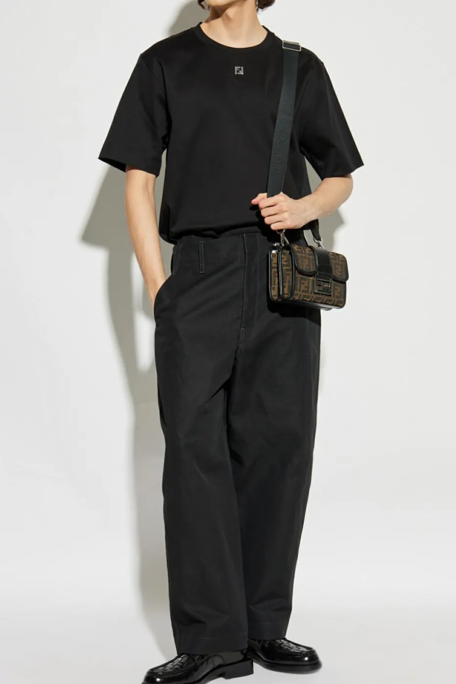 Fendi BLACK T-shirt with logo