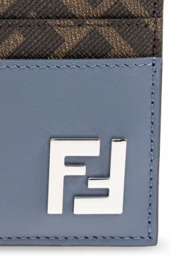 Fendi BLUE Card holder with logo
