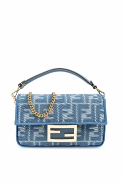 Fendi BLUE Handbag Baguette Mini