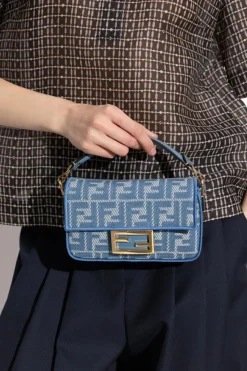 Fendi BLUE Handbag Baguette Mini