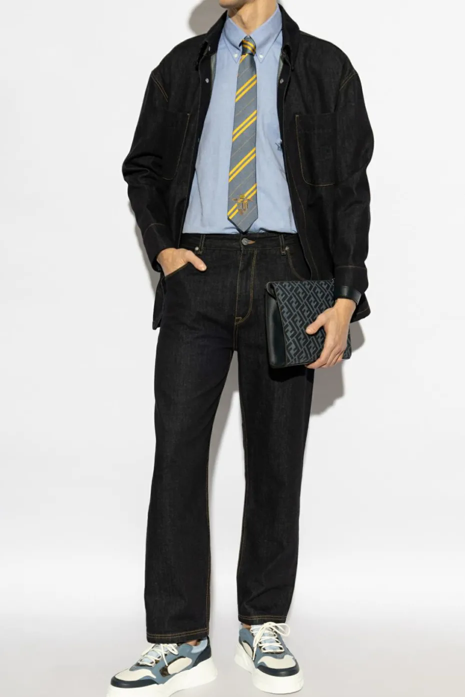 Fendi BLUE Shirt with logo