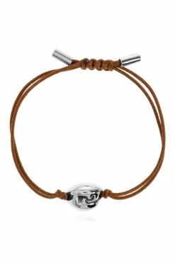 Fendi BROWN Bracelet with brass ornaments
