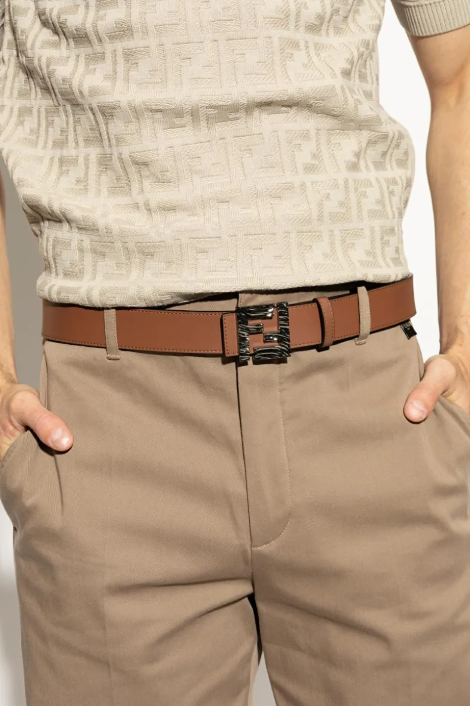 Fendi BROWN Double-sided belt