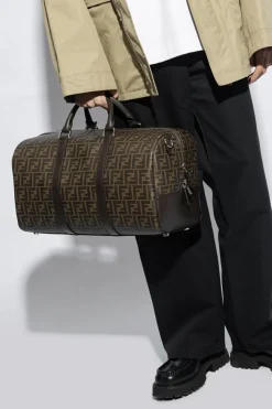 Fendi BROWN Duffel bag with logo