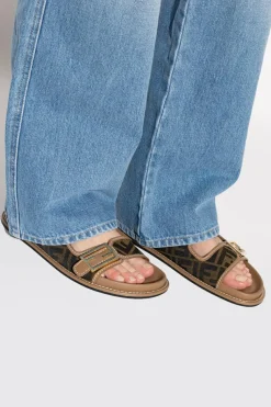 Fendi BROWN ‘Feel’ slides