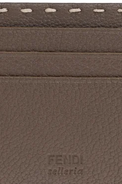 Fendi BROWN Leather card holder