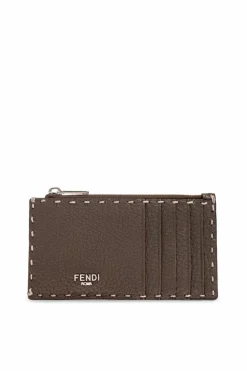 Fendi BROWN Leather card holder