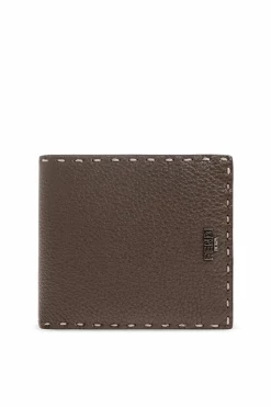 Fendi BROWN Leather wallet with a logo-shaped appliquƩ