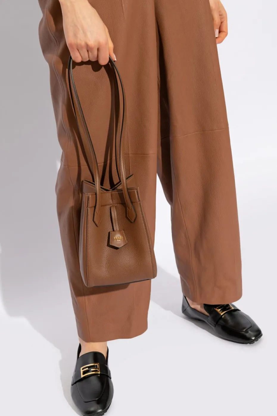 Fendi BROWN ‘Origami Mini’ Shoulder Bag