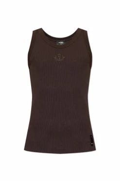 Fendi BROWN Ribbed top