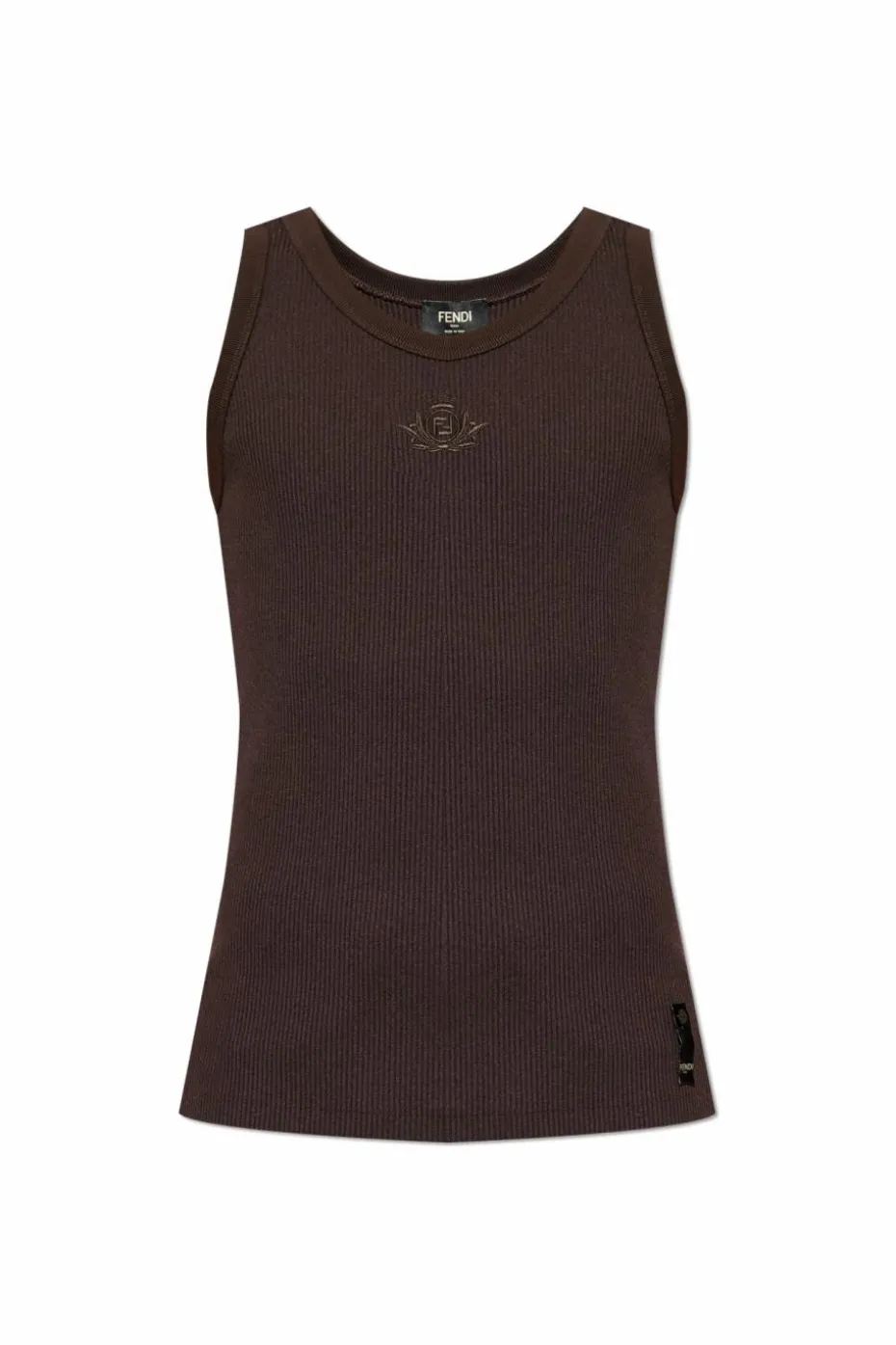 Fendi BROWN Ribbed top