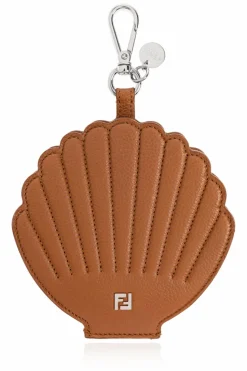Fendi BROWN Shell-shaped pouch