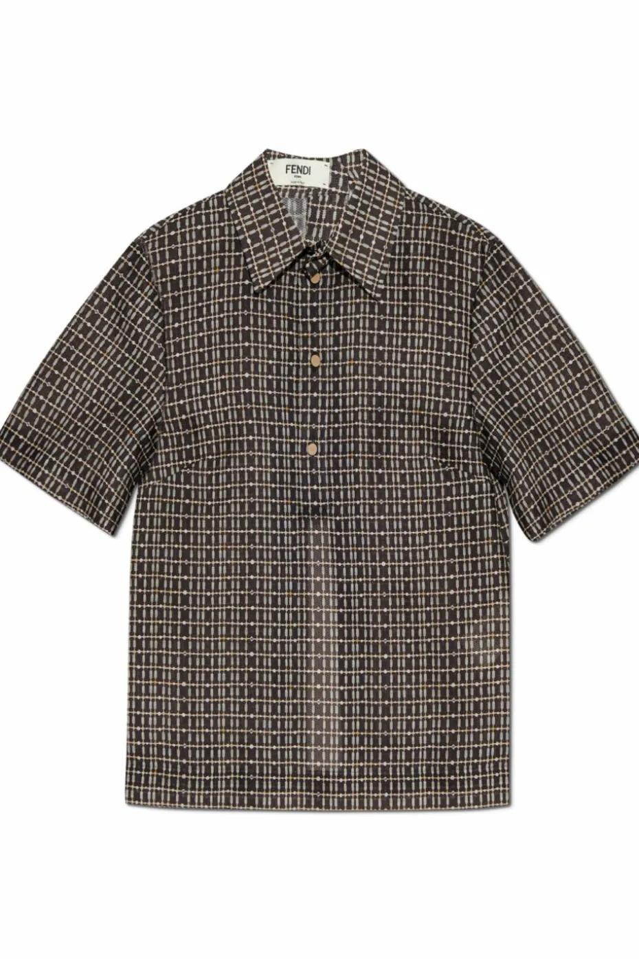 Fendi BROWN Shirt with decorative pattern