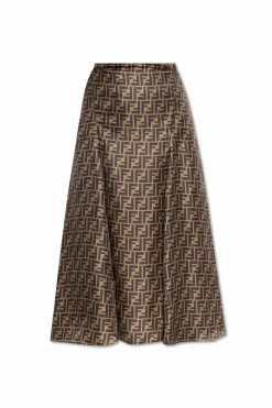 Fendi BROWN Silk skirt