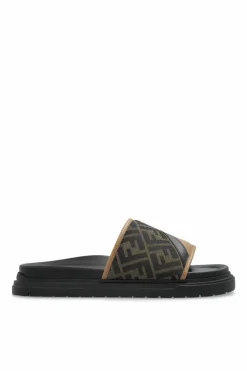 Fendi BROWN Slides with monogram
