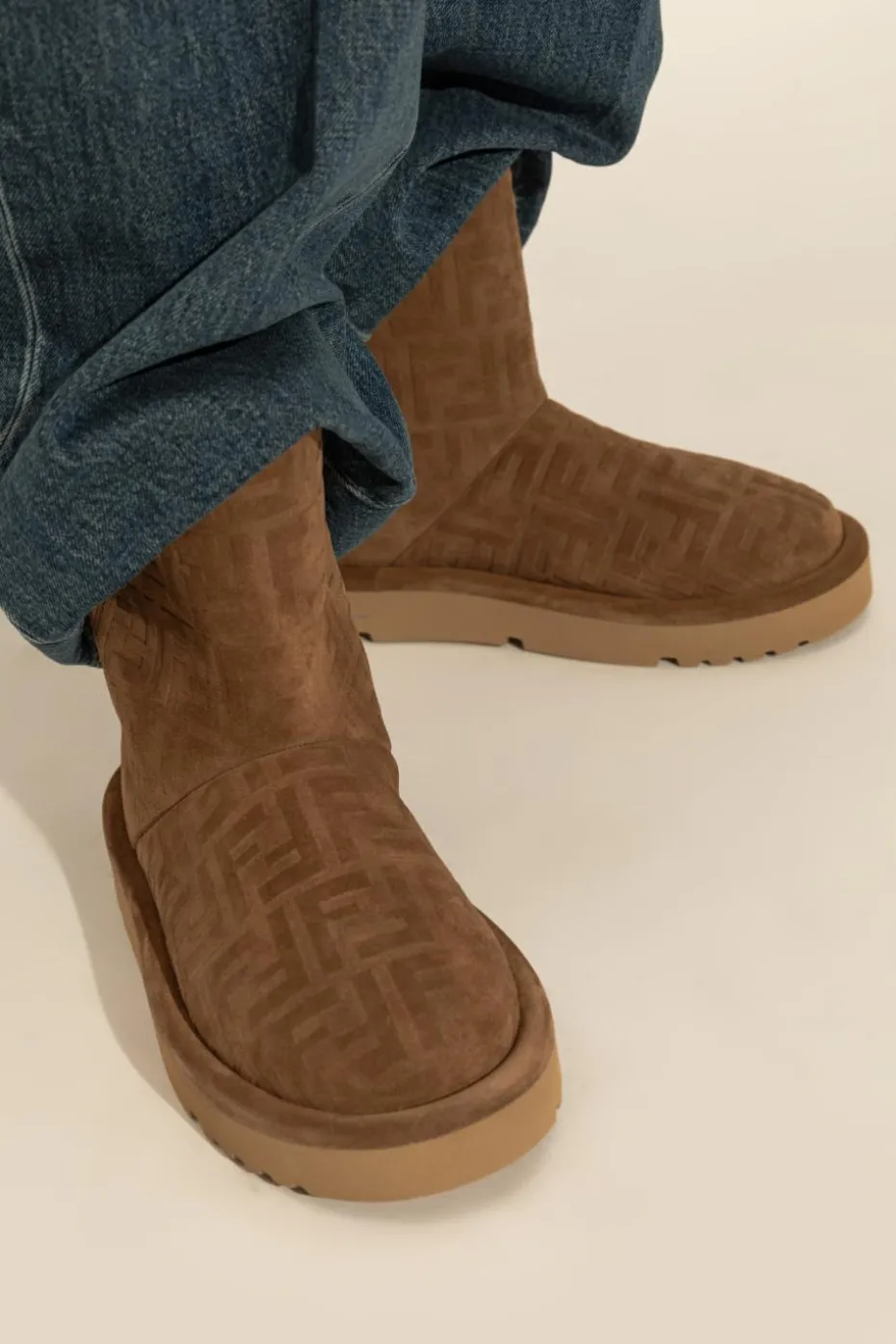 Fendi BROWN Snow boots with monogram