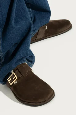 Fendi BROWN Suede mules