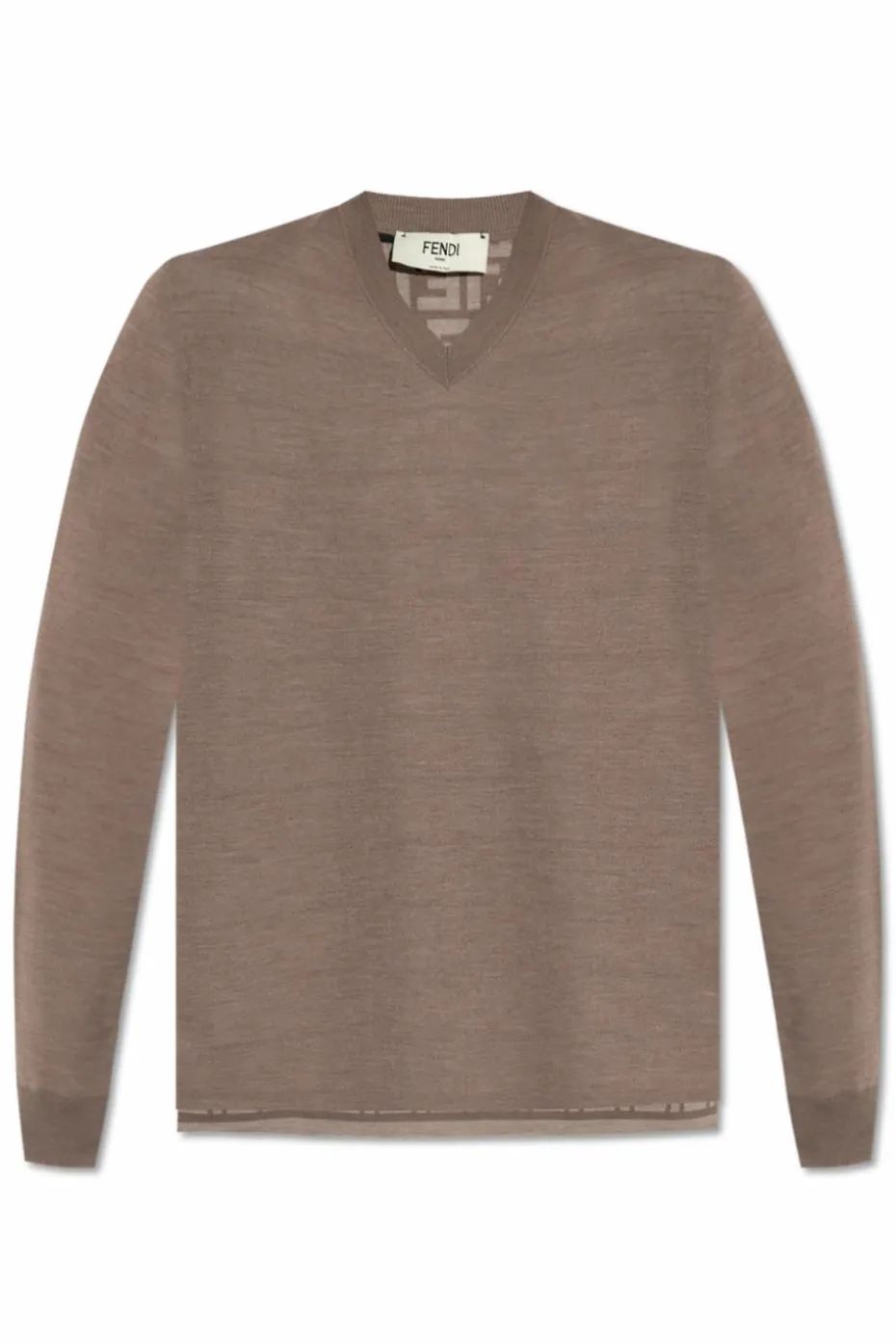 Fendi BROWN Sweater with side slits