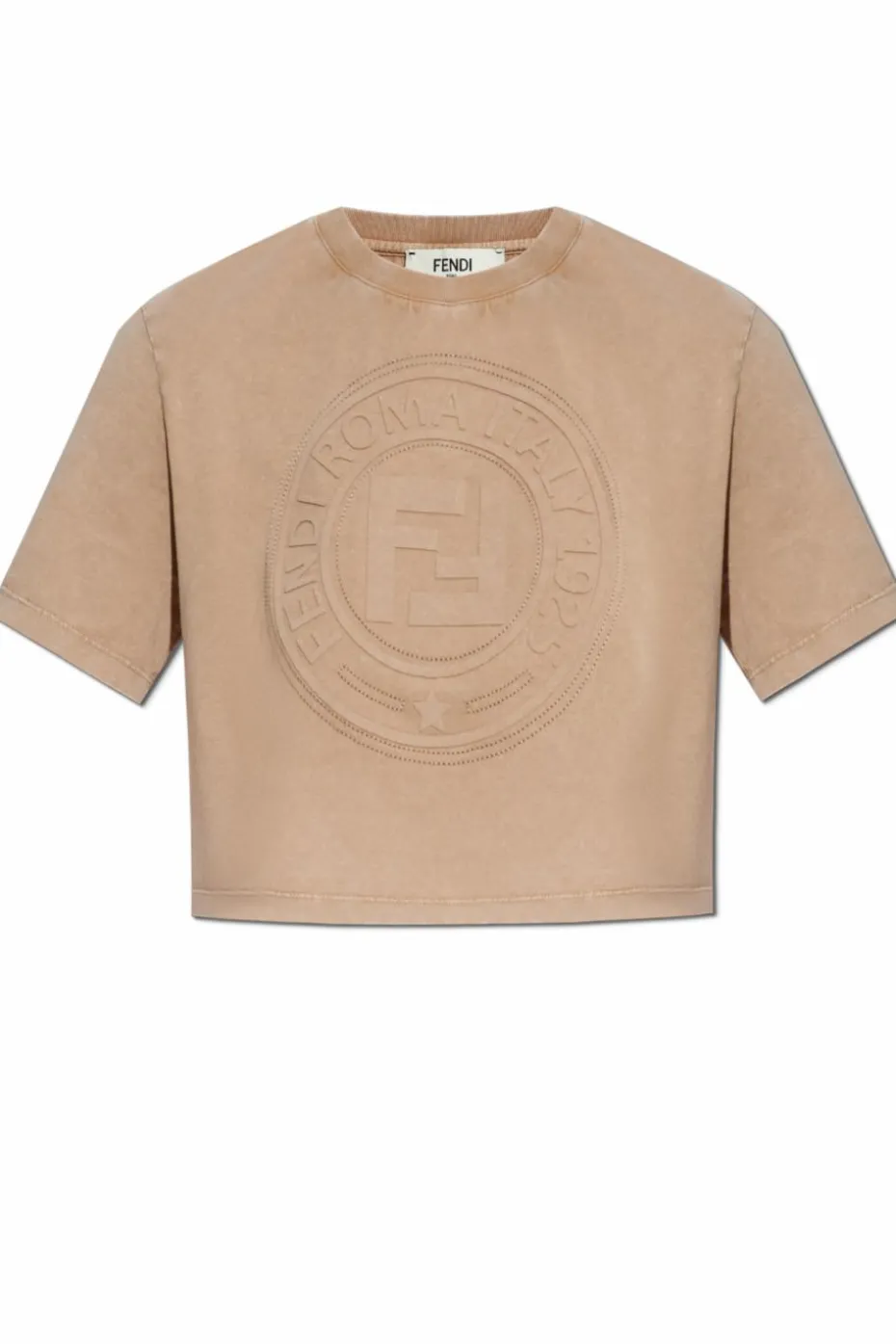 Fendi BROWN T-shirt with logo