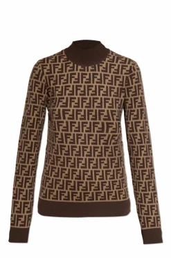 Fendi BROWN Turtleneck Top