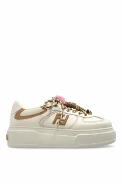 Fendi cream "Match" sports shoes on platform