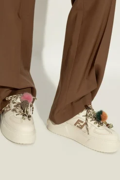 Fendi cream "Match" sports shoes on platform