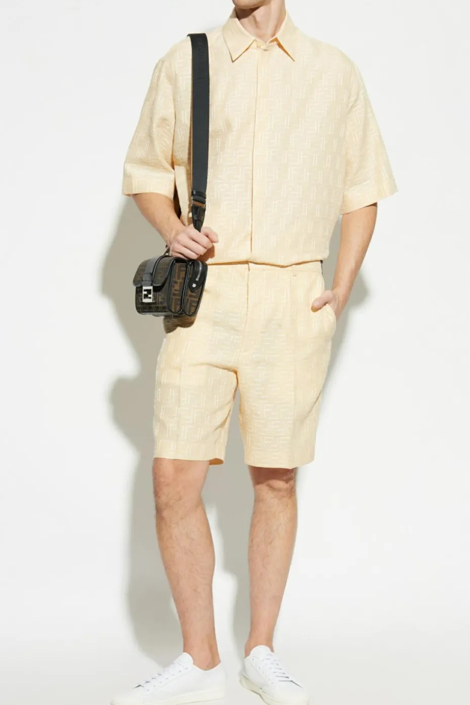 Fendi cream Monogram shorts