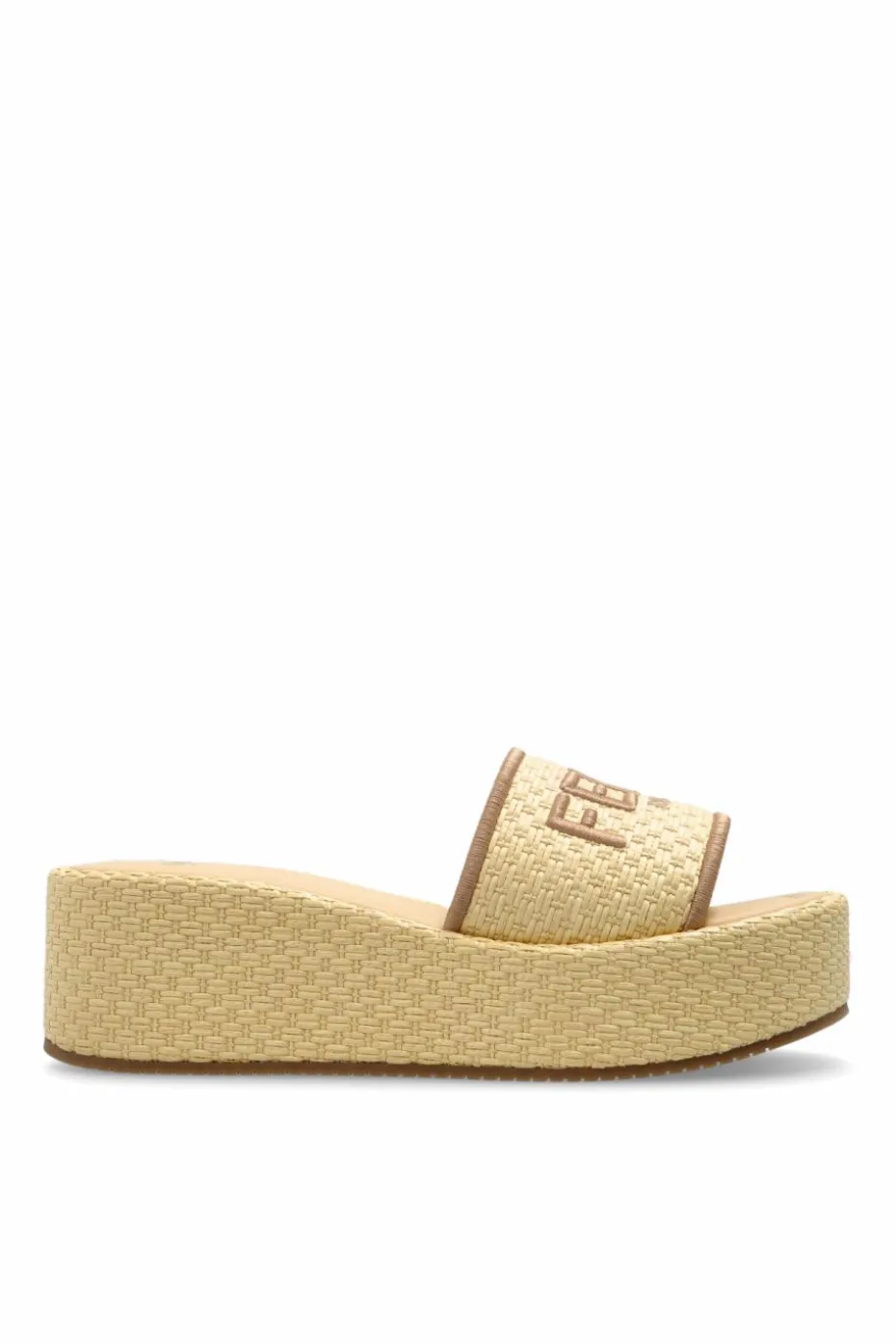 Fendi cream Platform slides