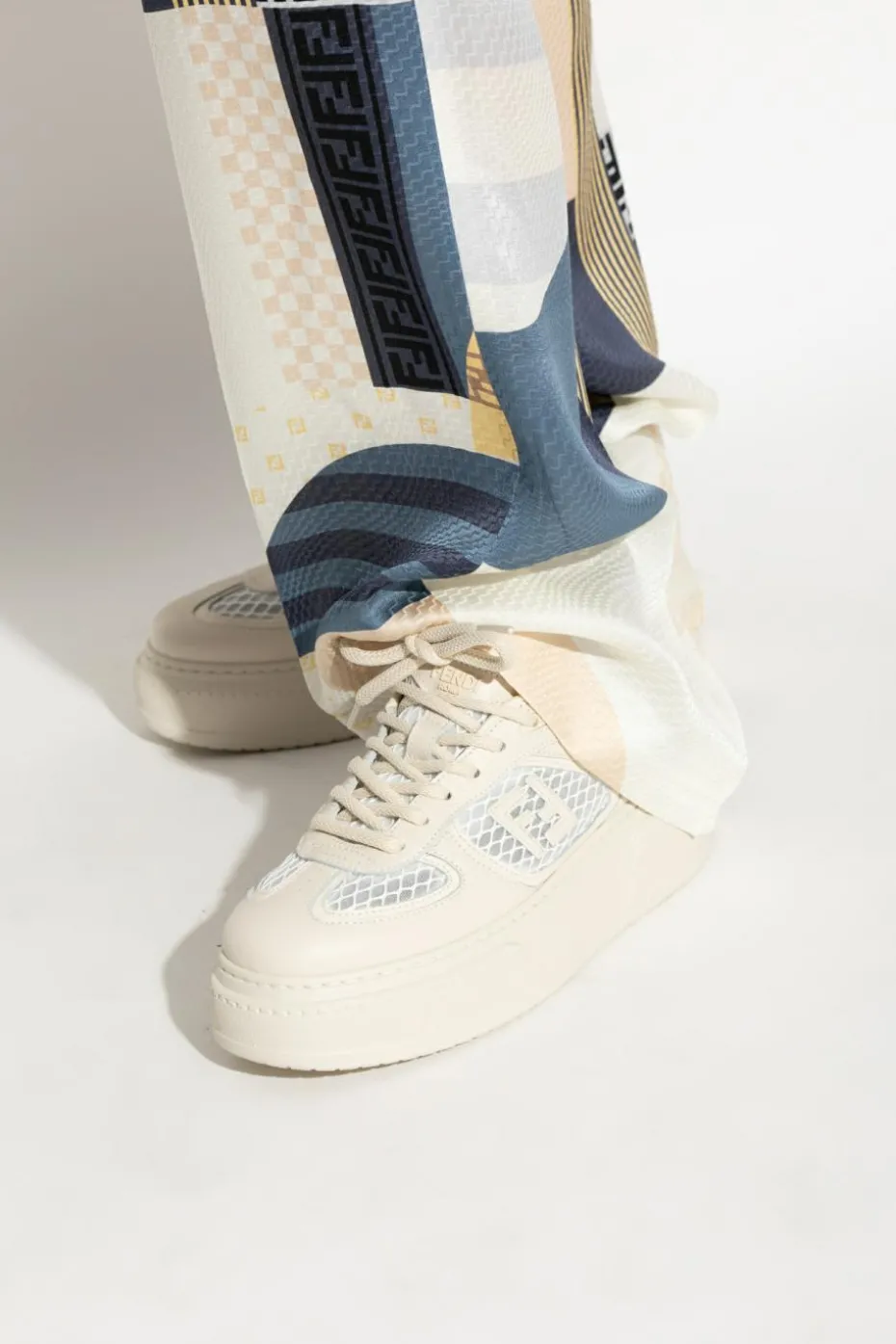 Fendi cream Sports shoes with logo
