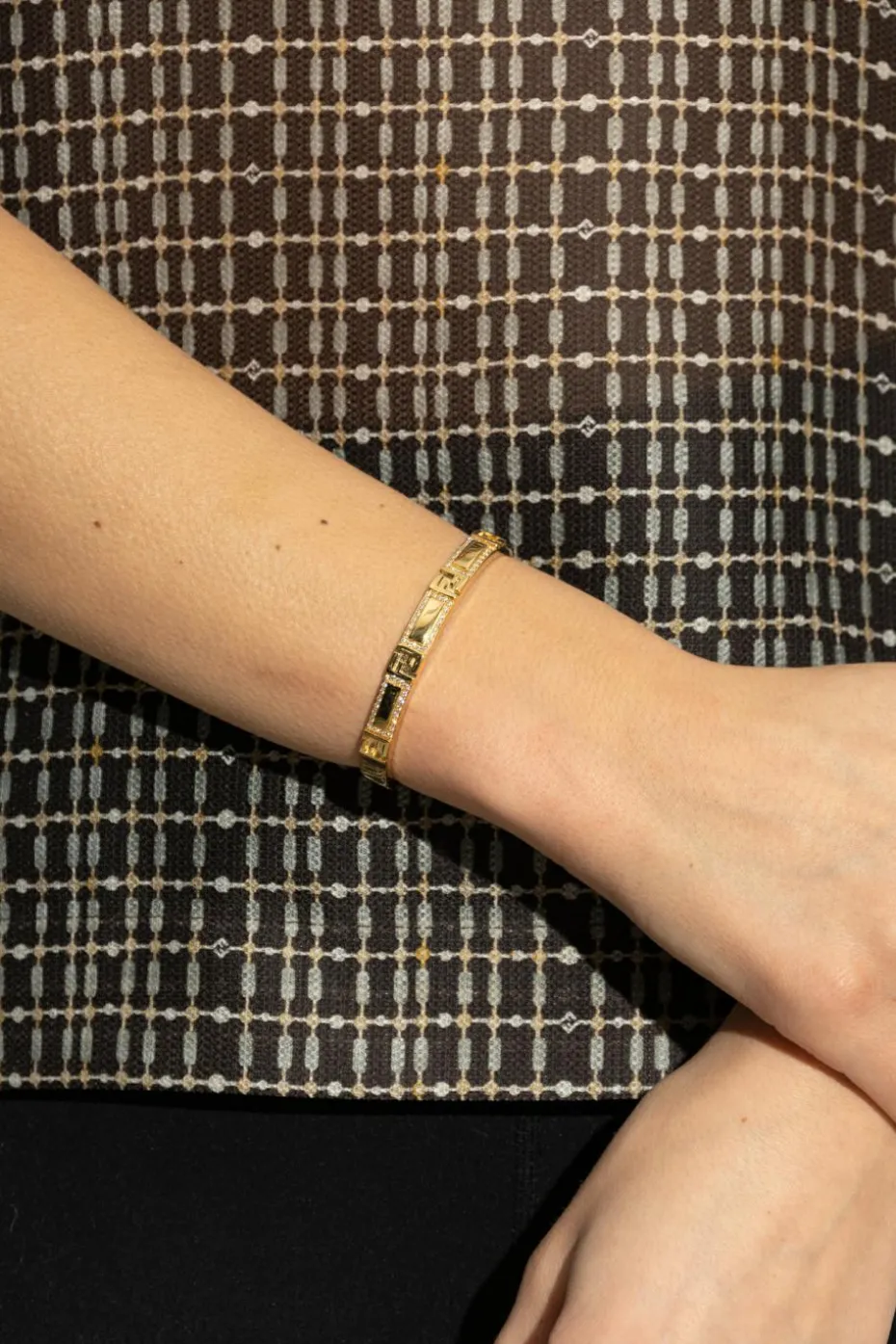 Fendi GOLD Bracelet with shimmering crystals