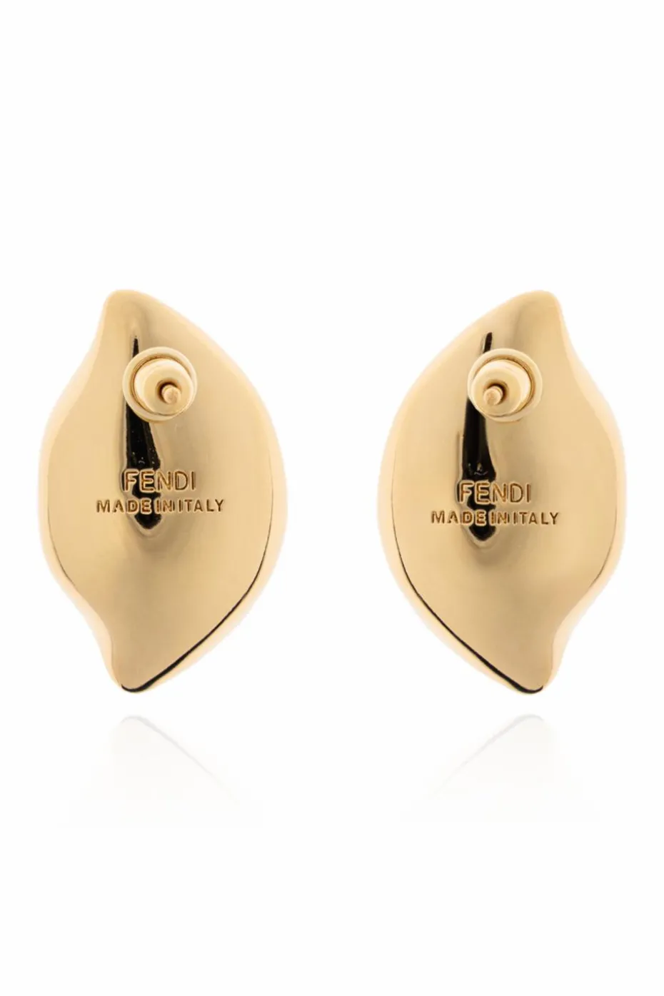 Fendi GOLD Brass shell-shaped earrings