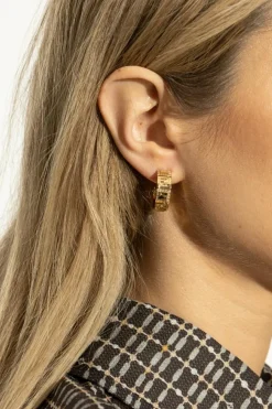 Fendi GOLD Earrings with shimmering crystals