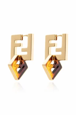 Fendi GOLD Logo-shaped earrings