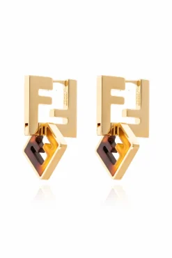 Fendi GOLD Logo-shaped earrings