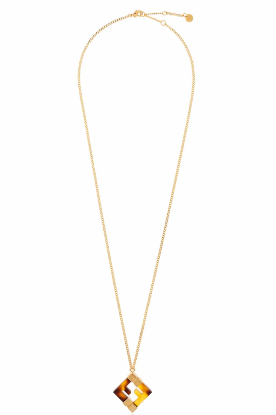 Fendi GOLD Necklace with a Logo-shaped Pendant