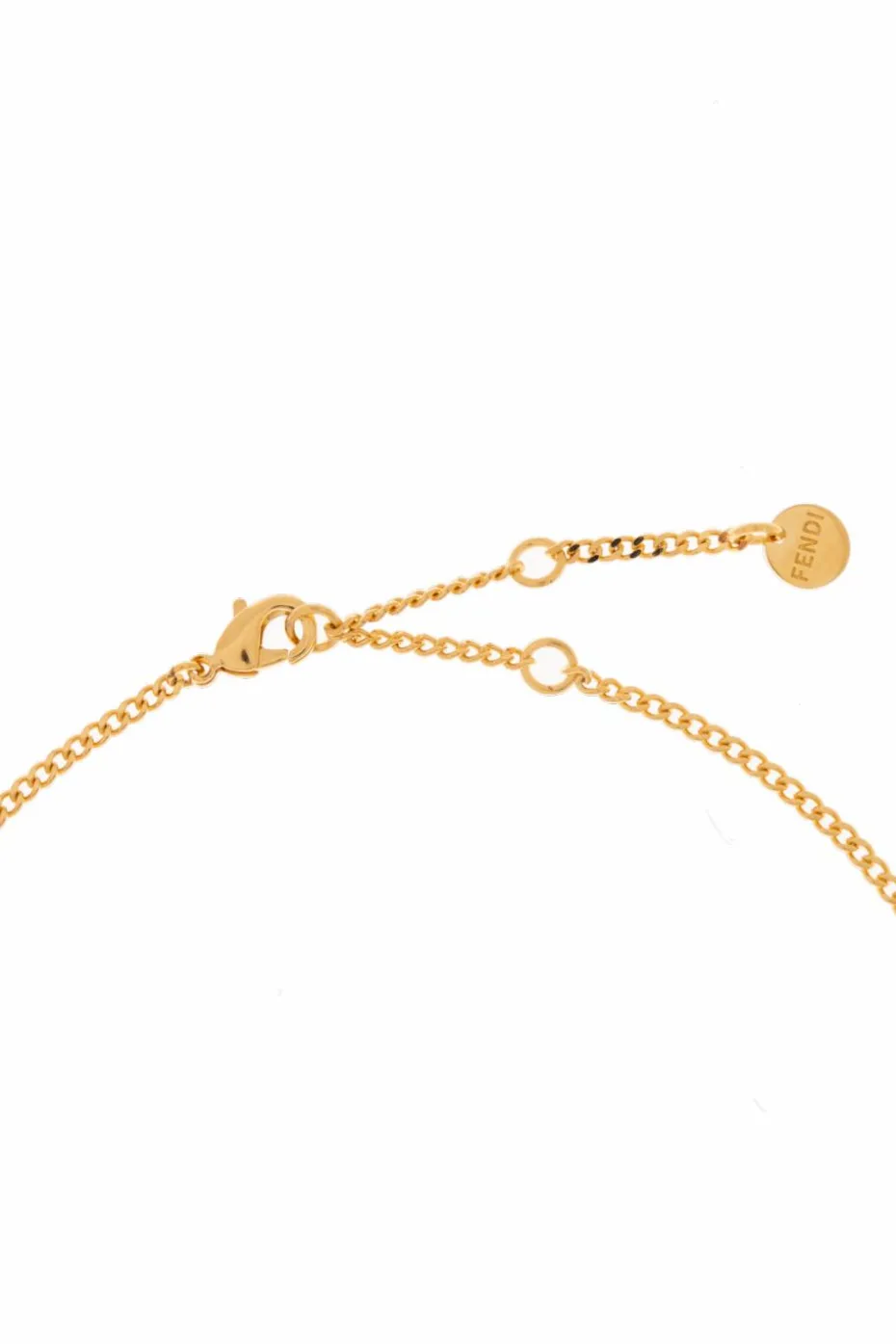 Fendi GOLD Necklace with a Logo-shaped Pendant