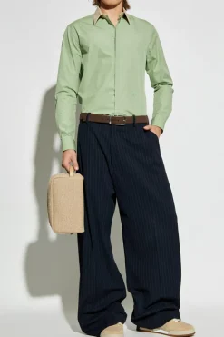 Fendi GREEN Cotton shirt with embroidered logo