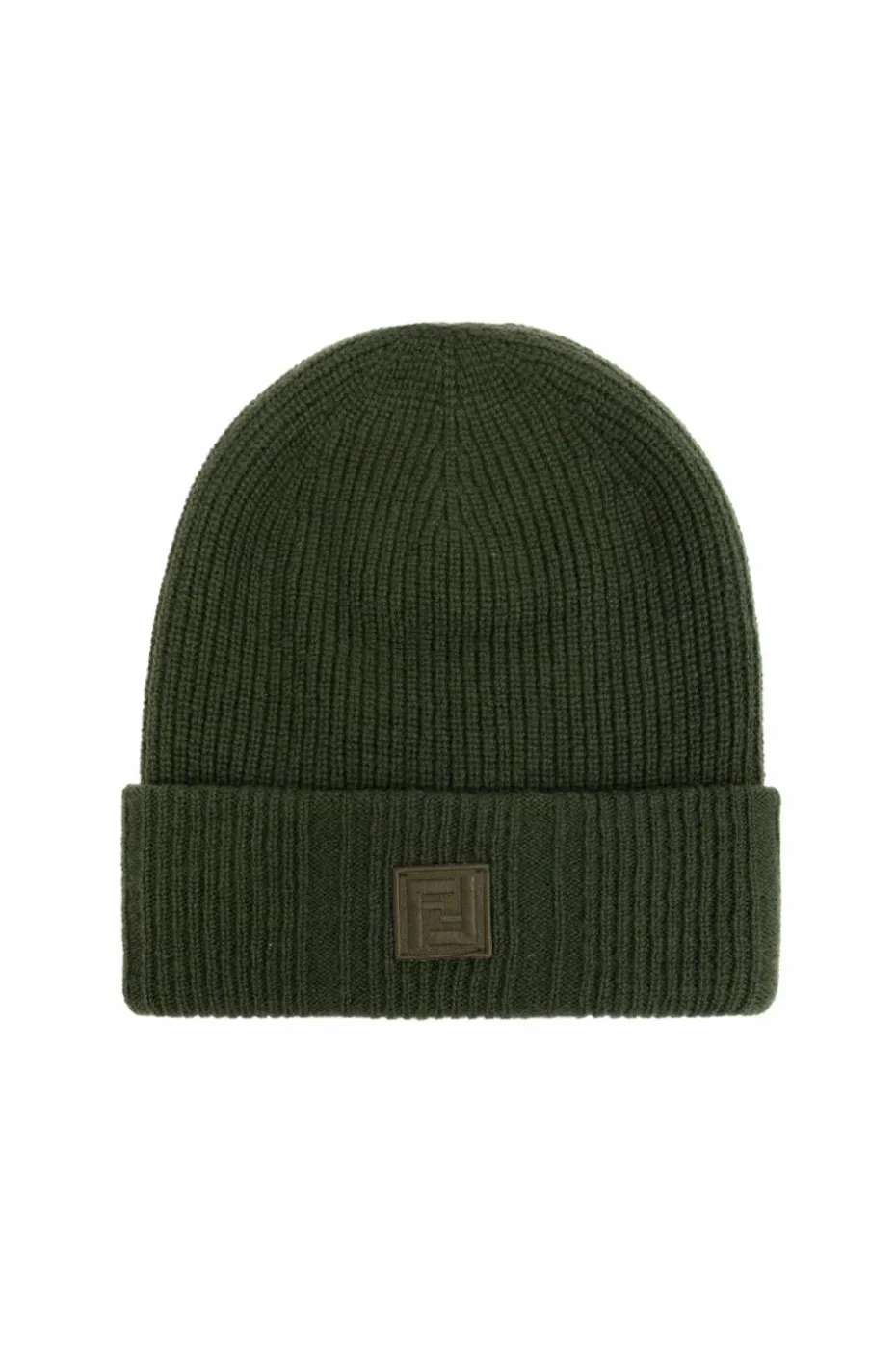 Fendi GREEN Wool hat with logo patch