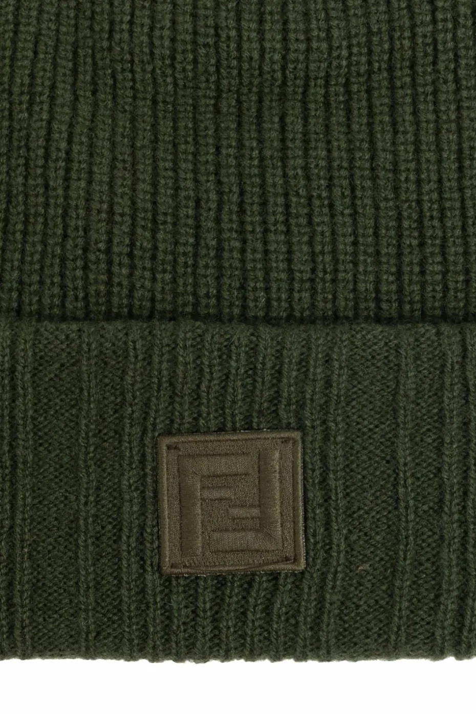 Fendi GREEN Wool hat with logo patch
