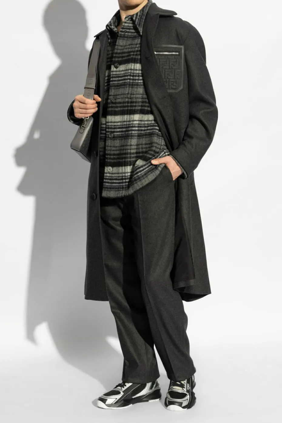 Fendi GREY Flannel wool shirt