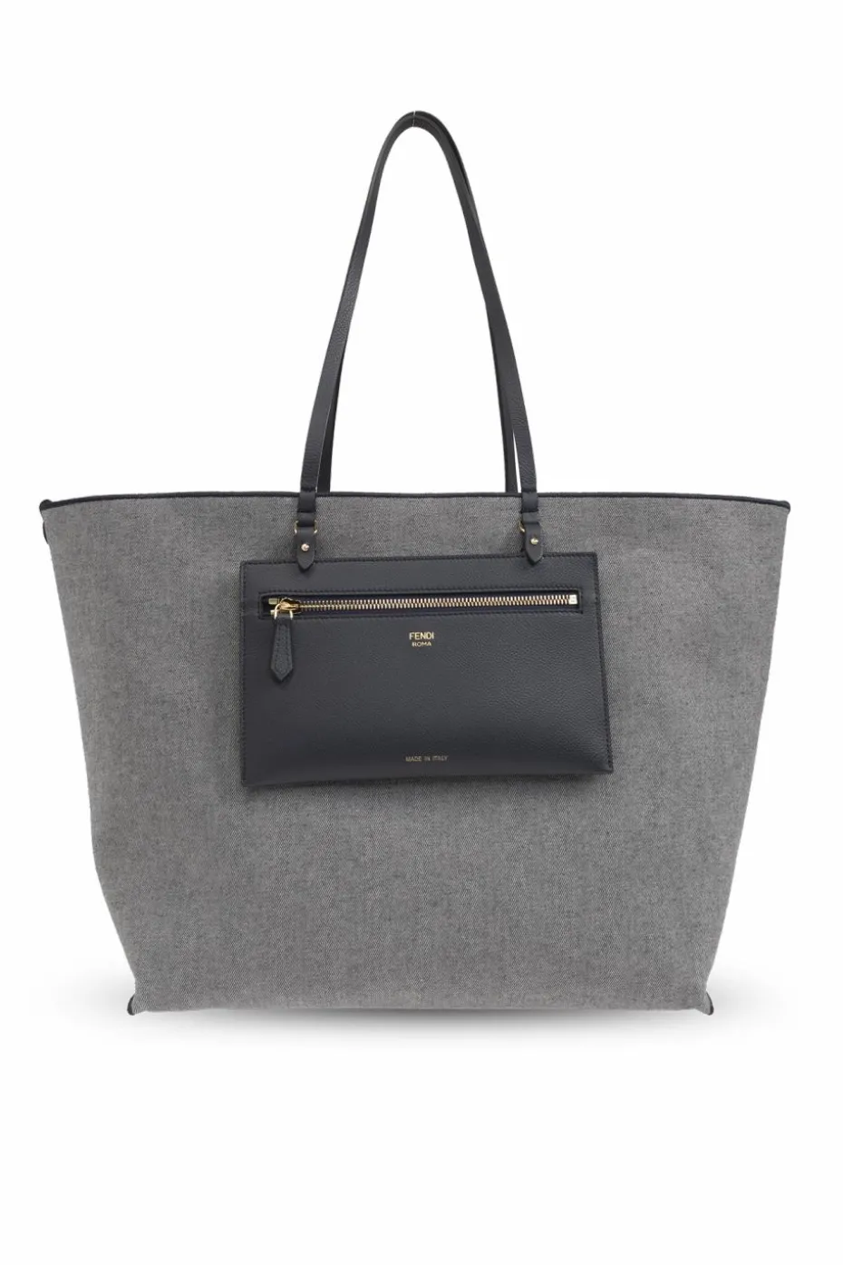 Fendi GREY Reversible 'Roll Large' shopper bag