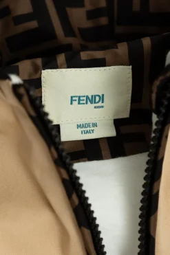 Fendi Kids beige Cotton hoodie