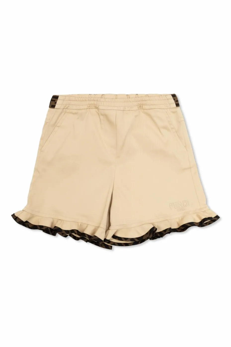 Fendi Kids beige Ruffle shorts