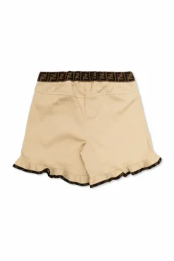 Fendi Kids beige Ruffle shorts