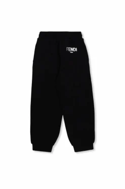 Fendi Kids BLACK Sweatpants with logo