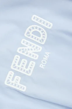 Fendi Kids BLUE Cotton dress with embroidered logo