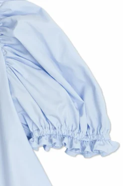 Fendi Kids BLUE Cotton dress with embroidered logo